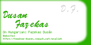 dusan fazekas business card