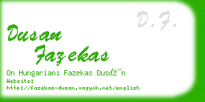 dusan fazekas business card